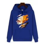 Sweat à capuche bleu Naruto graffiti