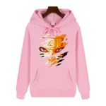 Sweat à capuche rose Naruto graffiti