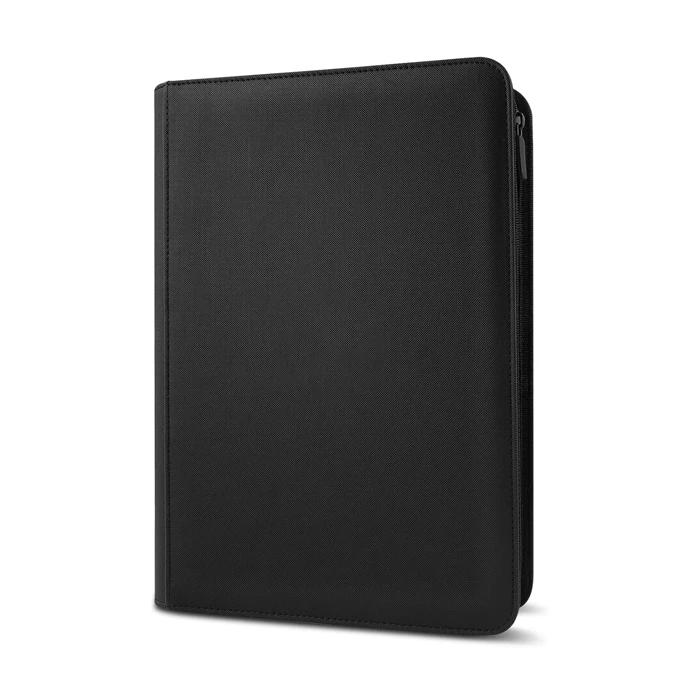 Classeur à zip noir pour 360 cartes