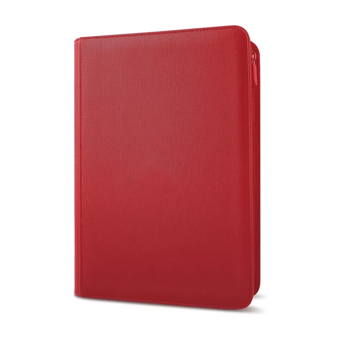 Classeur à zip rouge pour 360 cartes à collectionner