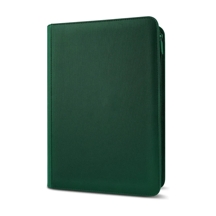 Classeur à zip vert pour 360 cartes à collectionner