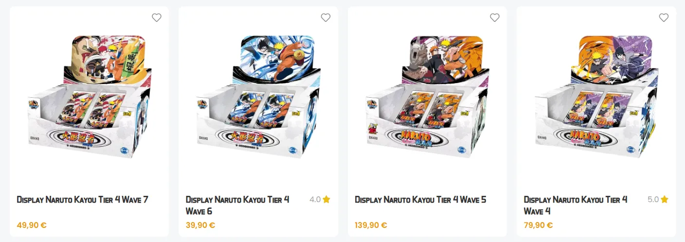 Display Tier 4 naruto Kayou 18 boosters non scellés